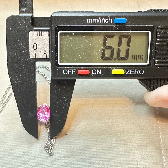 925 Sterling Silver Oval Pink Sapphire Solitaire Pendant on Chain - NWOT - Picture 7 of 15